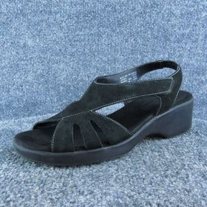 I Heart Comfort Jill‎ Women Ankle Strap Sandal Shoes Size 7 Medium Black Leather